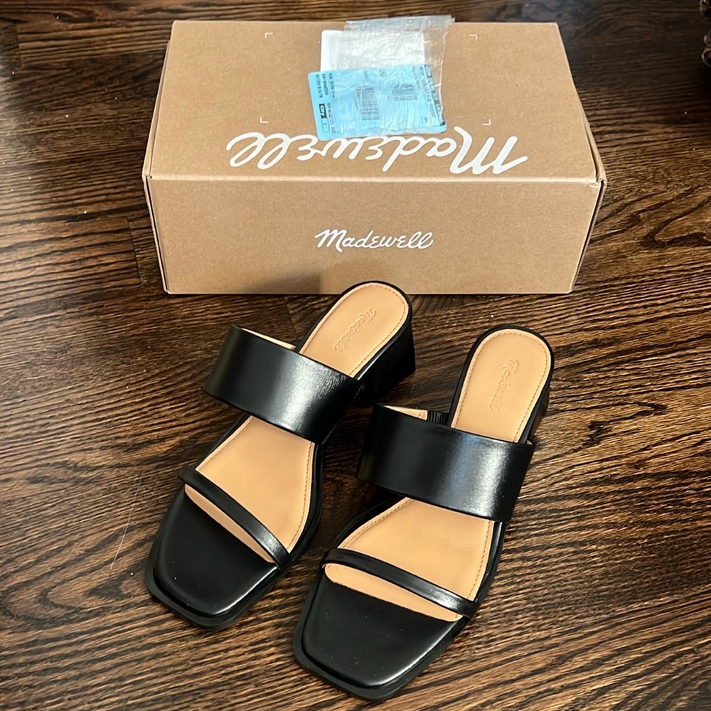 Madewell black sandals block-heel